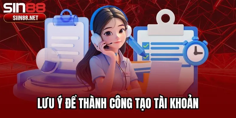 Lưu ý để thành công tạo tài khoản